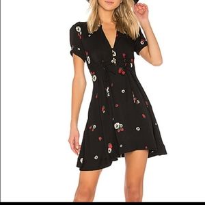 Free People black strawberry print sun dress